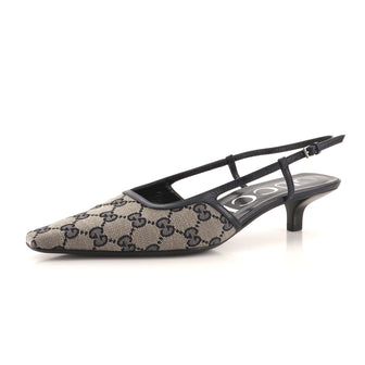 Gucci Women's Aria Slingback Pumps GG Canvas 75