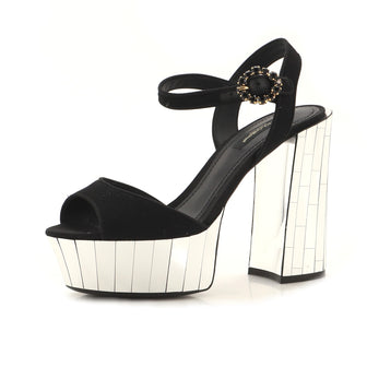 Dolce & Gabbana Women's Belluci Mirror Platform Sandals Wool 120