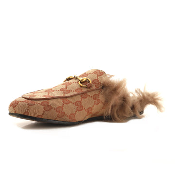 Gucci Women's Princetown Mules GG Canvas with Fur