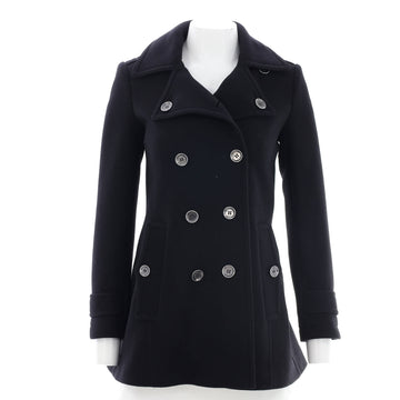 Burberry Women's Double Breasted Belted Peacoat Wool