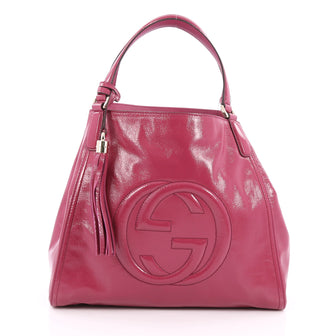 Gucci Soho Shoulder Bag Patent Medium Pink