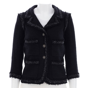 Chanel Women's Double Breasted Four Pocket Jacket Tweed