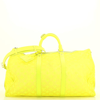 Louis Vuitton Keepall Bandouliere Monogram Mesh 50 Yellow in Mesh/Leather