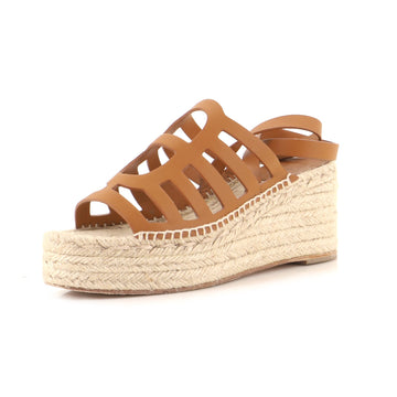 Hermes Women's Catalya Wedge Espadrille Sandals Leather