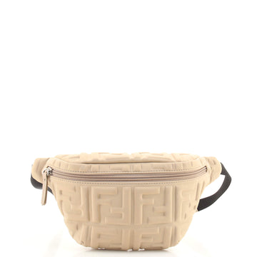 Fendi Zip Waist Bag Zucca Embossed Leather