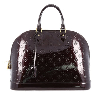 Louis Vuitton Alma Handbag Monogram Vernis GM Red