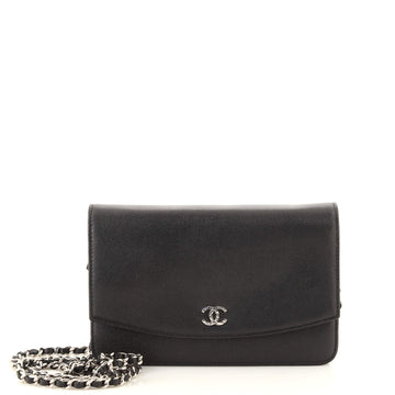 Chanel Sevruga Wallet on Chain Caviar
