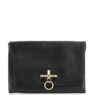 Givenchy Obsedia Flap Clutch Leather Large