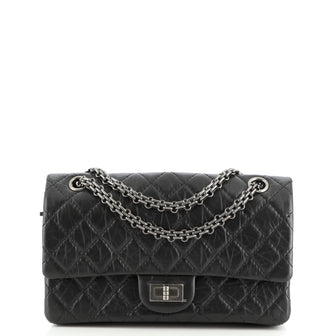 Chanel Black Quilted Aged Calfskin Reissue 2.55 Double Flap Bag 225