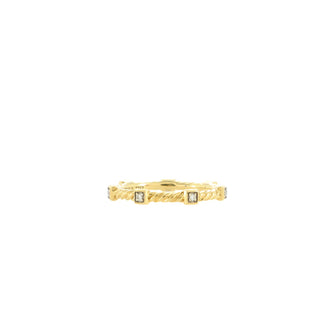 David Yurman Cable Collectibles Stack Ring 18K Yellow Gold and Diamonds