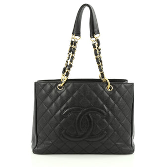 Chanel Grand Shopping Tote Quilted Caviar Black