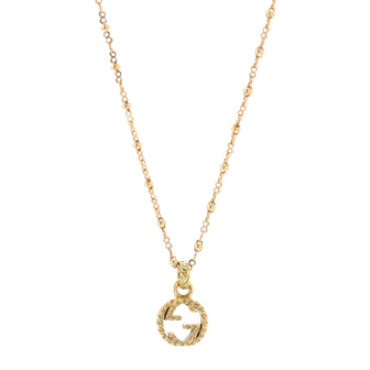 Gucci GG Running Pendant Necklace 18K Yellow Gold
