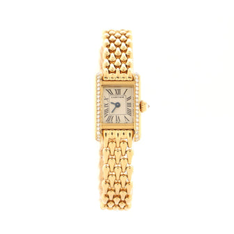 Cartier Tank Mini Quartz Watch Yellow Gold with Diamond Bezel 16