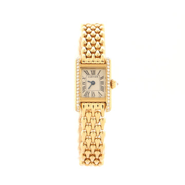 Cartier Tank Mini Quartz Watch Yellow Gold with Diamond Bezel 16