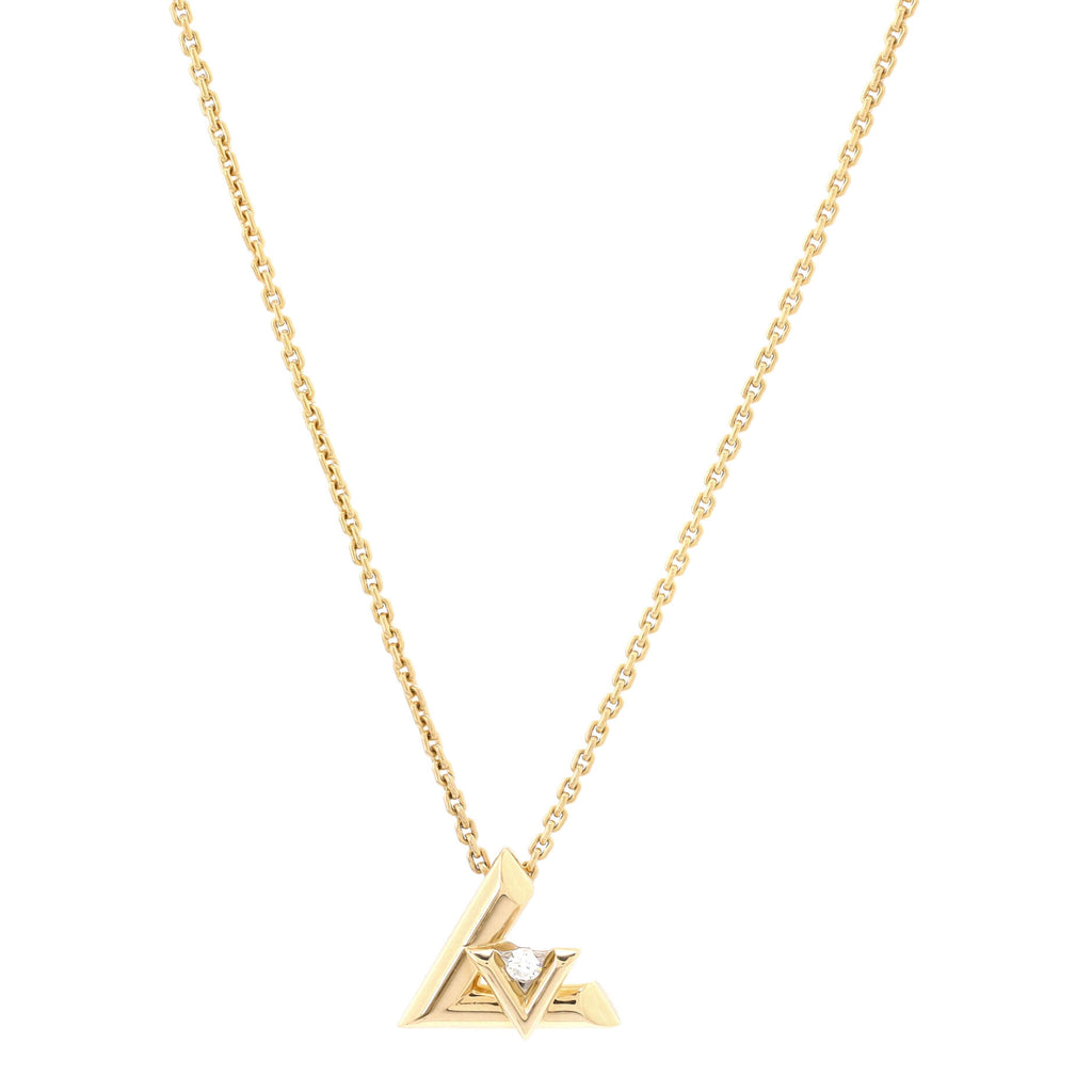 Shop Louis Vuitton Lv volt one small pendant, white gold and