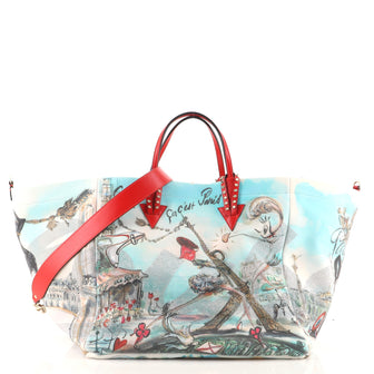 Christian Louboutin Cabara Paris Tote Embellished Printed Neoprene