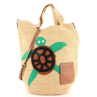 Loewe Slit Tote Embroidered Straw Large