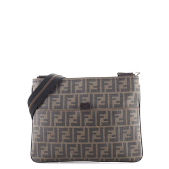 Fendi Front Pocket Messenger Bag Zucca Coated Canvas East West