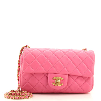 CHANEL Lambskin Quilted Mini CC Pearl Crush Flap Pink, FASHIONPHILE