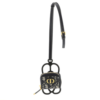 Christian Dior 30 Montaigne Phone Holder and AirPods Pro Zip Case with Strap Oblique Canvas with Rubber