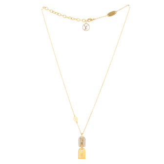 Louis Vuitton Nanogram Name Tag Pendant Necklace Metal
