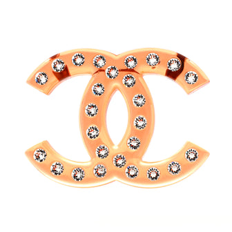 Chanel CC Brooch Resin with Crystals