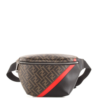 Fendi Zip Belt Bag Zucca Coated Canvas and Leather