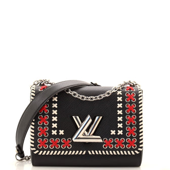 Louis Vuitton Twist Handbag Whipstitch EPI Leather mm Black