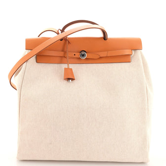 Hermes Herbag Toile and Leather GM