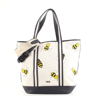 Christian Dior KAWS Bee Shopper Tote Printed Canvas with Leather Medium