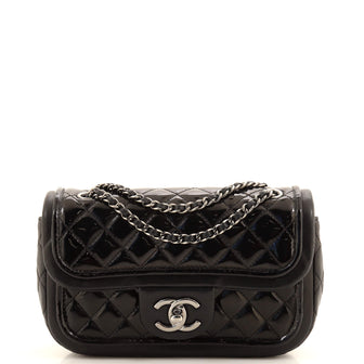 Chanel Classic Twist Flap Bag Quilted Patent with Lambskin Small