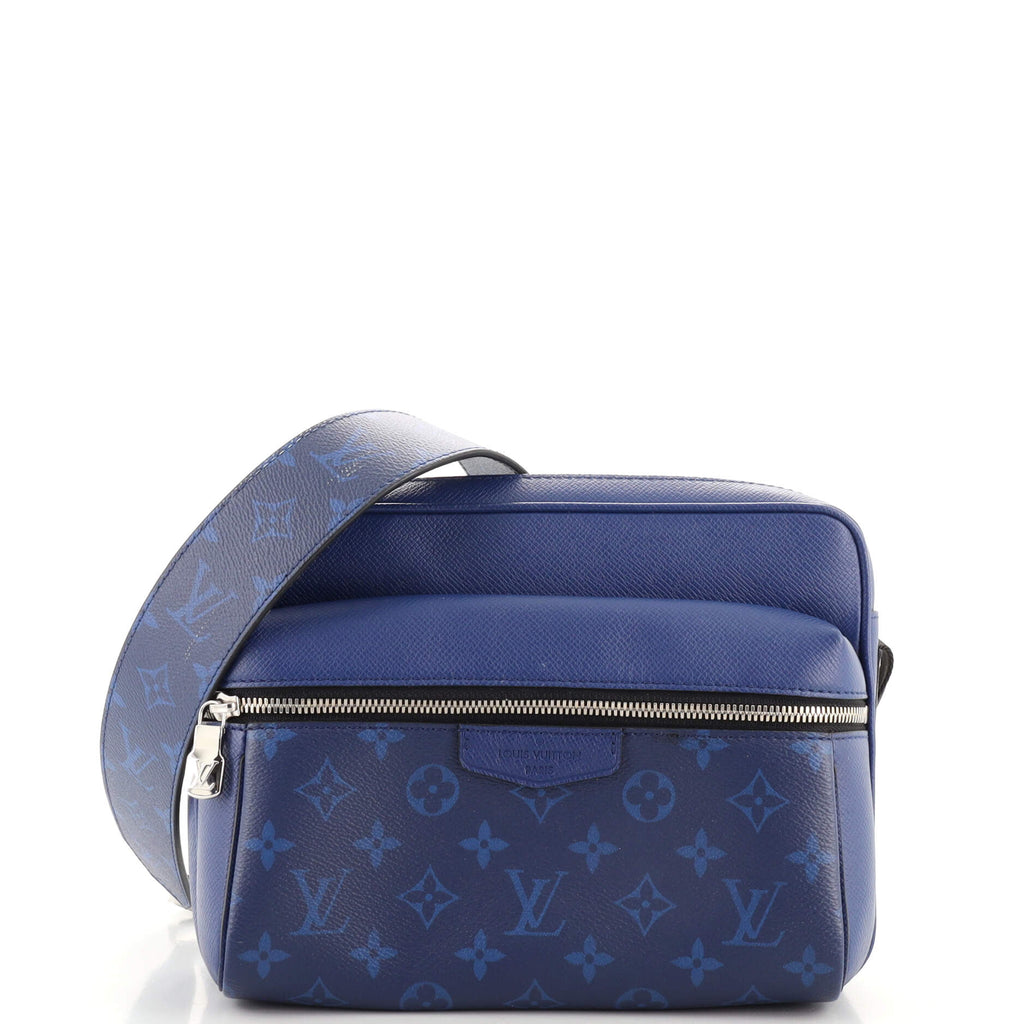 Messenger Outdoor Louis Vuitton Taigarama Blue Leather ref.121018