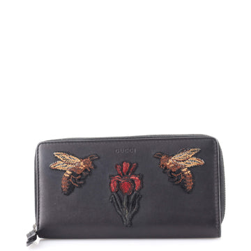 Gucci Zip Around Wallet Embroidered Leather
