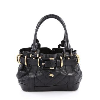 Burberry Beaton Bag Quilted Leather Baby Black