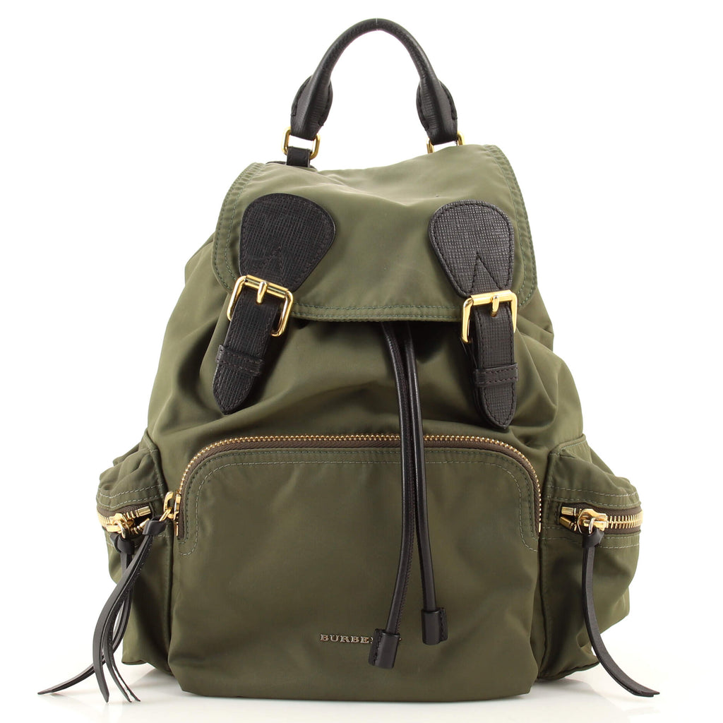 burberry rucksack medium leather backpack Burberry Rucksack Backpack Nylon with Leather Medium Green 1753281