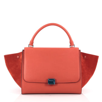 Celine Trapeze Handbag Leather Medium orange