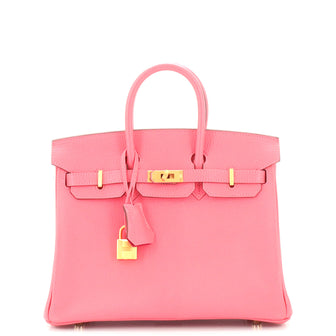 Hermes Birkin Handbag Bicolor Chevre Mysore with Brushed Gold Hardware 25