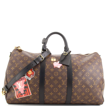 Louis Vuitton Keepall Bandouliere Bag Limited Edition World Tour Monogram Canvas 50