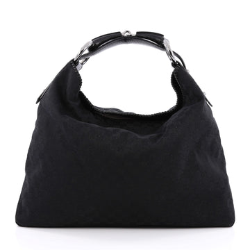 Gucci Horsebit Hobo GG Canvas Large Black