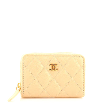 Chanel CC Zip Coin Purse Quilted Caviar Small
