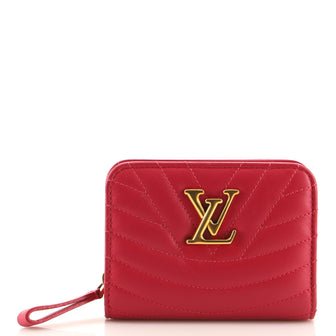 Louis Vuitton New Wave Zipped Compact Wallet Quilted Leather Pink