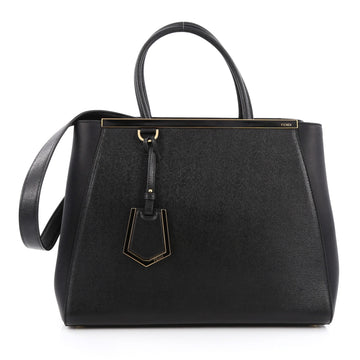 Fendi 2Jours Handbag Leather Medium Black