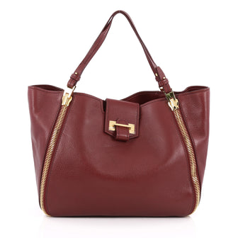 Tom Ford Sedgwick Zip Tote Leather Medium Red