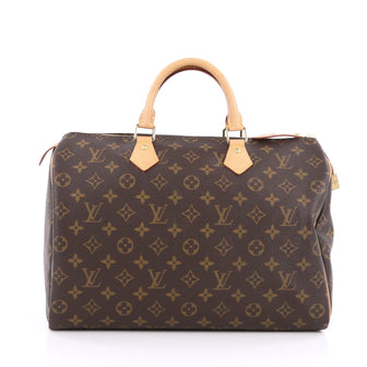Louis Vuitton Speedy Handbag Monogram Canvas 35 brown