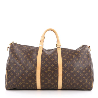 Louis Vuitton Keepall Bandouliere Bag Monogram Canvas 55 brown