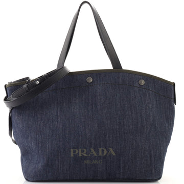 Prada Snap Shopping Tote Denim Large