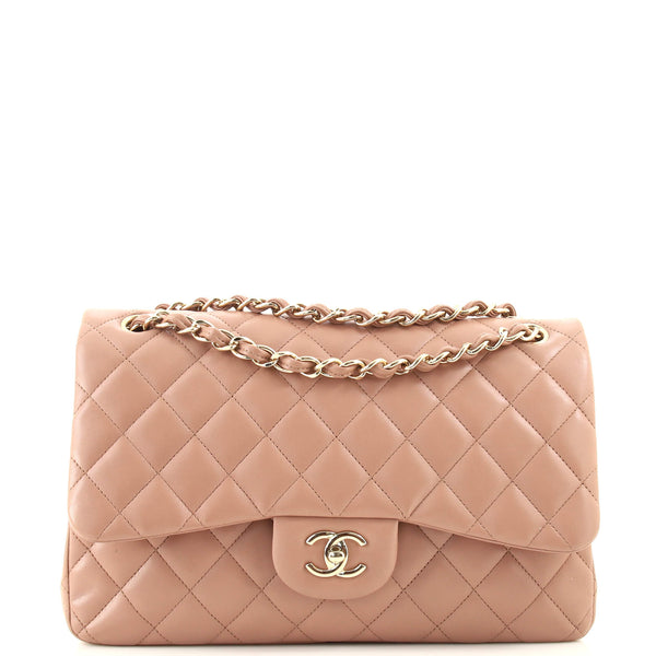 Chanel Classic Double Flap Quilted Lambskin Leather Jumbo Maxi