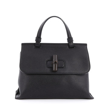 Gucci Bamboo Daily Top Handle Bag Leather Small Black