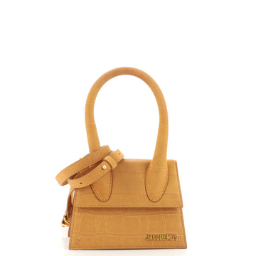 Jacquemus Le Chiquito Moyen Bag Crocodile Embossed Suede