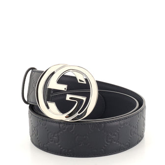 Gucci Interlocking G Belt Guccissima Leather Wide